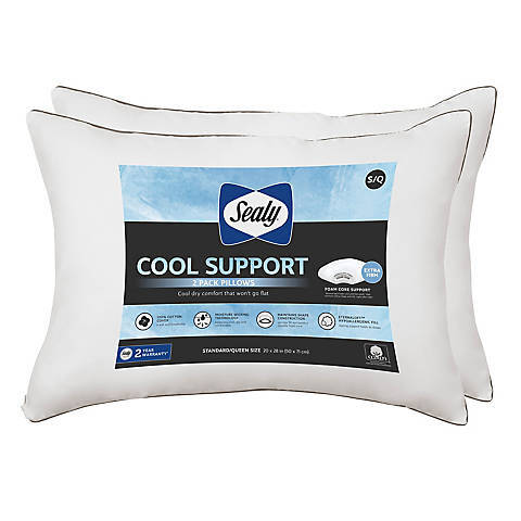 Sealy Cool Support Extra Firm Support Standard Size Pillows, 2 pk.