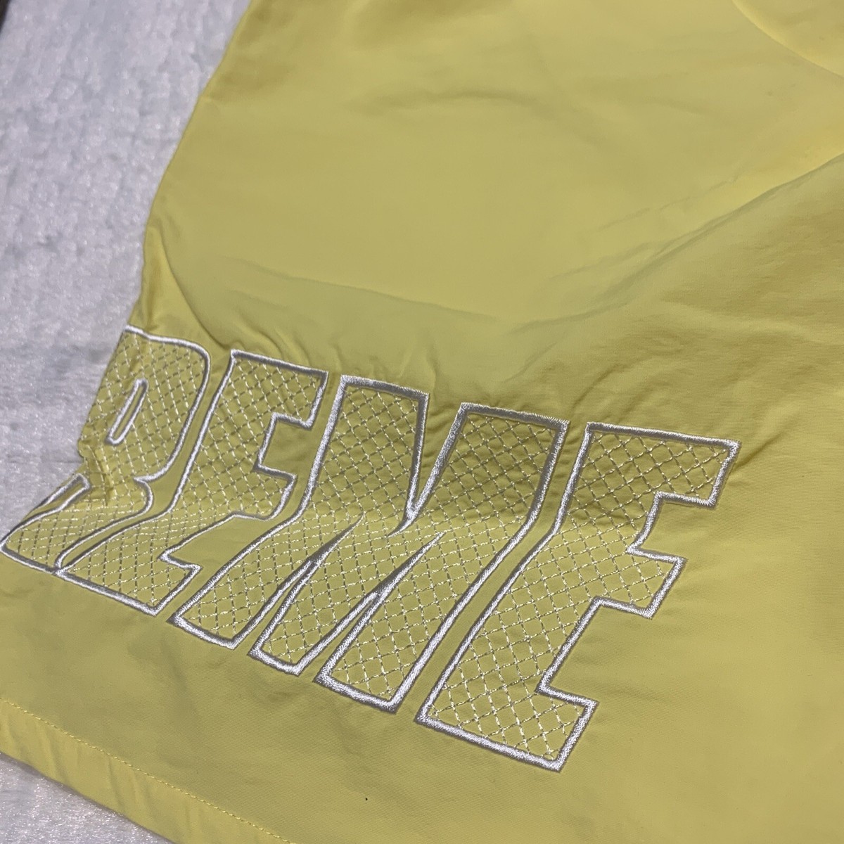 Supreme Logo Applique Water Short Size M Yellow AUTHENTIC Supreme Logo Applique Water Short Size M Yellow AUTHENTIC