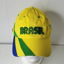 2014 FIFA World Cup Brasil Embroidered 3D Logo Yellow Strapback Hat Baseball Cap