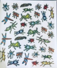 37 Bee Fly Ant Grasshopper Dragonfly Ladybug Insect Scrapbook Stickers