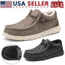 Men's Loafers Casual Shoes Slip-on Warm Winter Snow Boots Shoes Size