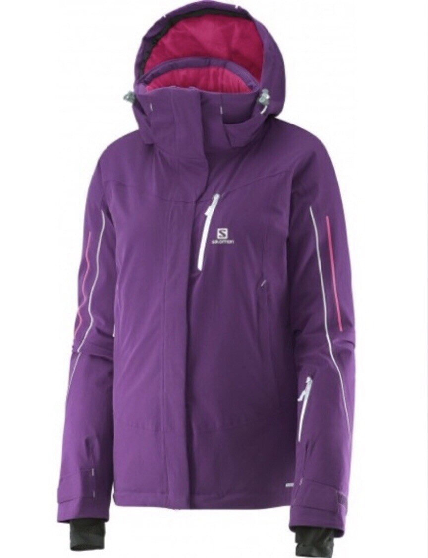 Salomon Ice Glory Insulated Hooded Women's Ski Jacket in Purple S M $350