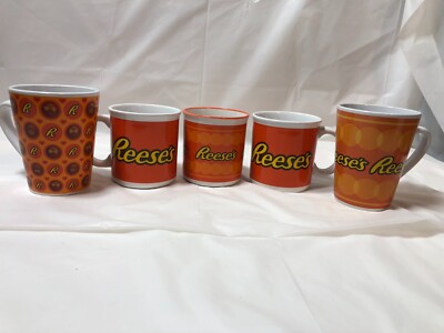 Lot of 5 Reese s Coffee Tea Mugs 3 Different Styles Peanut Butter Cups REESES