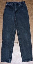 Vintage Levi's 550 USA Relaxed Fit Tapered Leg Black Jeans Womens Size 9 Long