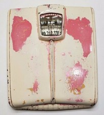Vintage Bath Scale Counselor Bathroom Weight Floor Scale MCM Pink Yellow