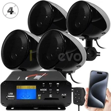 1000W Amp Bluetooth Waterproof ATV UTV RZR Polaris Stereo Speakers Audio System