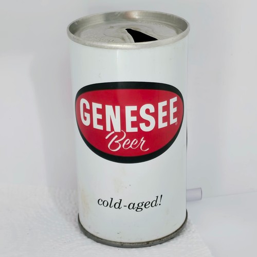 1960er STRAIGHT STEEL GENESEE COLD AGED BEER CAN ROCHESTER NEW YORK EMBOSSED LID - Bild 3 von 4