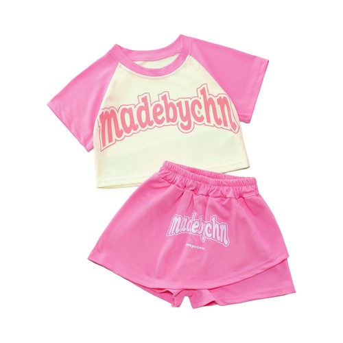 Girls Boys Set Letter Print Clothes Two-Piece Outfit Tennis Shorts Golf Casual - Picture 12 of 25