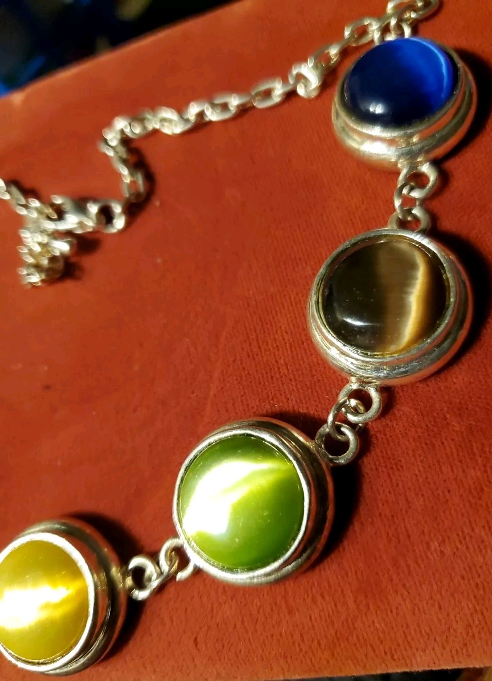 Signed BEST Silvertone Multi Colored Design Butto… - image 3