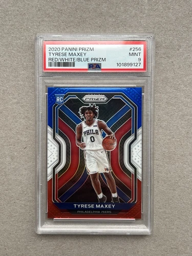 Tyrese Maxey 2020-21 Panini Prizm Red White Blue #256 Rookie 76ers RC PSA 9