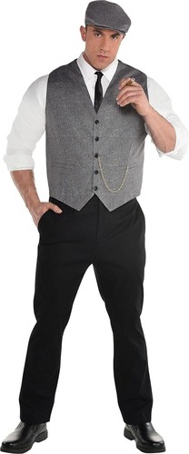 Roaring 20's Man Vest Hat Suit Yourself Fancy Dress Up Halloween Adult Costume - 第 1/2 張圖片