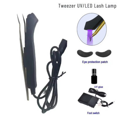 UV LED Lamp Eyelash Nail Gel Curing Light Ultraviolet Beauty Tweezers Portable