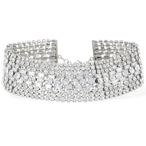 Rhinestone Crystal Choker Necklace Wedding Party Prom Necklaces For Women - Foto 2 di 5