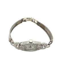 Vintage Platinum & 9ct White Gold Diamond Ladies Watch