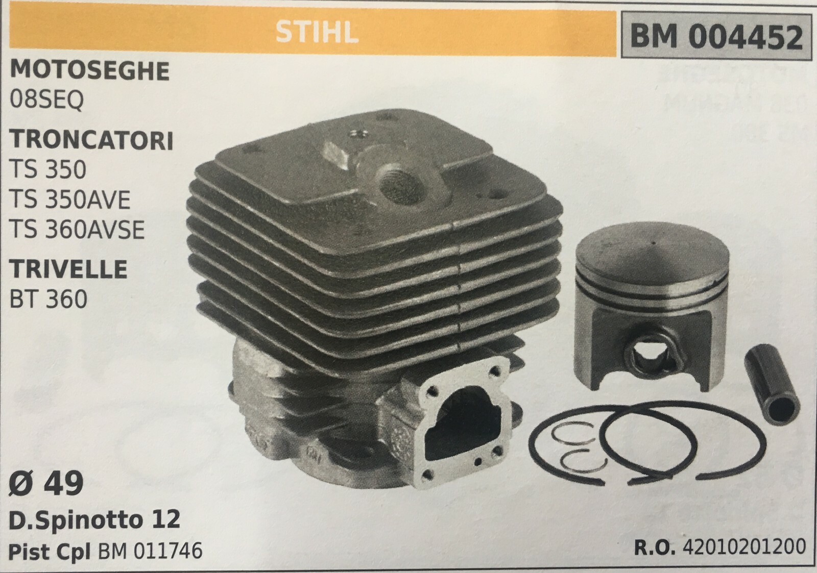 Gruppo Termico Stihl MS260 026 Brumar BM004452 | Cilindro Pistone 44mm