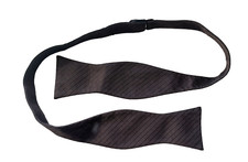 VINTAGE BROWN BLACK CHECK ADJUSTABLE SILK MEN'S BOW TIE