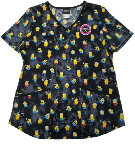 Top scrub donna Minion 3 tasche performance elasticizzato taglia media nuovo con etichetta - Foto 3 di 8
