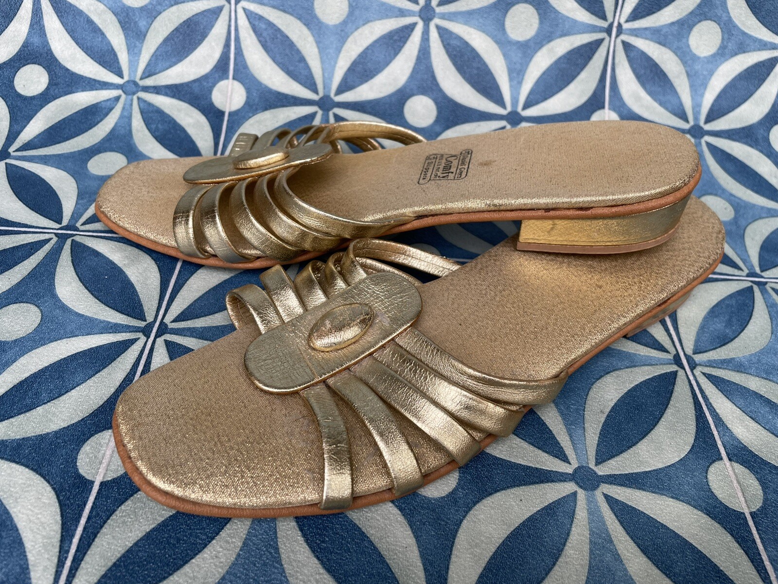 PANTOFOLA D’ORO Sandali ciabatte vintage Daniel verde oro