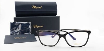 Chopard Glasses Frame VCH200S 54-15 140 700Y 23KT Gold Plated Black + OVP