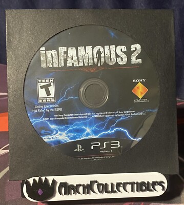 inFamous 2 (PlayStation 3, PS3 2011) Tested Loose Disc