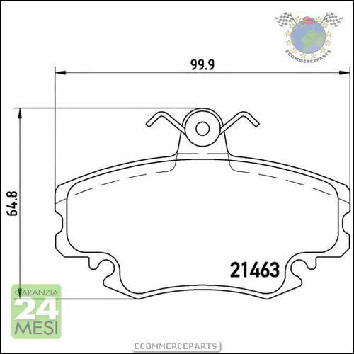 Kit Dischi E Pastiglie Freno Ant Brembo Per Renault Thalia Megane Super Clio 21 - Bild 3 von 5