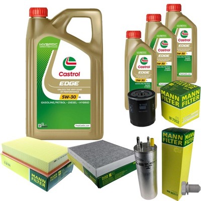 MANN-FILTER Inspektionspaket 8 L Castrol Titanium 5W-30 für VW Transporter V Bus