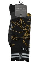 BIOWORLD NARUTO SHIPPUDEN BLACK/YELLOW CREW SOCKS IN SIZE 10-13 NEW