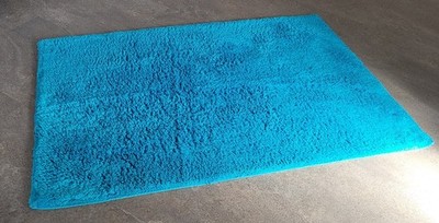 True Bio Baumwolle Badteppich Acquablau 60x90cm ohne Latex