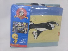 Vintage Looney Tunes 4 Piece Full Size Sheet Set Tweety Sylvester -New Other