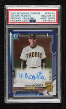 2021 Bowman Chrome Prospect Blue Refractor Victor Acosta PSA 10 GEM MT Auto 2l4