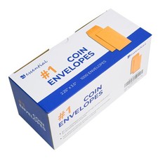 1000 Piece Coin Envelopes 2.25x3.5 Inch Gummed Flap Small Parts Yellow