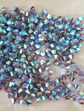 Swarovski 5301 6mm bicone beads, Cyclamen Opal AB2X 12pcs 