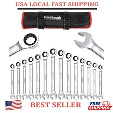 14-Piece Wrench Set, Ratcheting Wrench Set, Metric 6-19Mm, Fixed Head Ratcheting