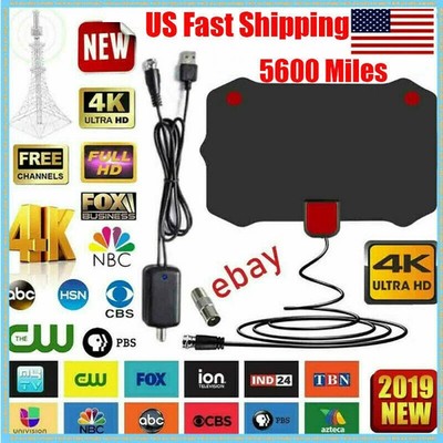 5600 Miles TV Antenna Indoor HDTV Amplified Digital Signal Booster HD 4K 1080P