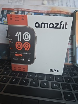 Brand New Amazfit Bip 6 Health and Fitness Tracker Watch (Red) + Freebies 