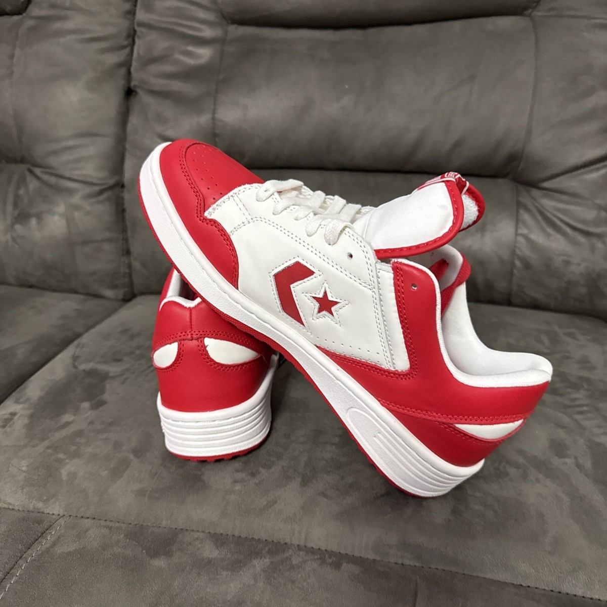 Converse Weapon Ox Low Low Red Vintage White Basketball 