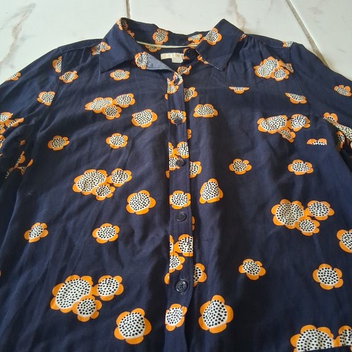Boden Women's Navy Blue Floral Long Sleeve Jersey Shirt Dress Size 8L A8 - Picture 5 of 13