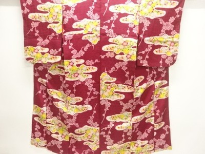 7478261: JAPANESE KIMONO / ANTIQUE KIMONO / TAISHO ROMAN STYLE / MIST & UME