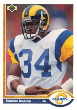 Marcus Dupree #499 1991 Upper Deck Los Angeles Rams Football