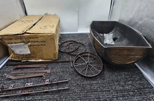 SkyMall SKYHD8017WAGON Rustic Wagon Planter Whiskey Barrel Design Drainage