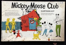 Vintage 1962 Walt Disney's Mickey Mouse Club Cartoon Colorforms Kit Playset