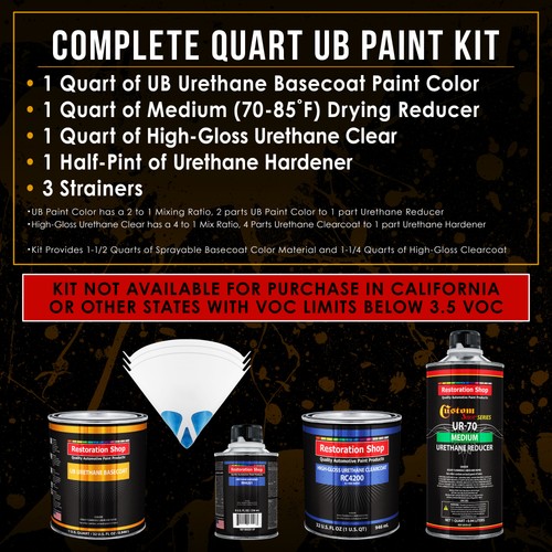 Dakota Brown Quart URETHANE BASECOAT CLEARCOAT Car Auto Body Paint Kit - Bild 2 von 5
