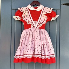 VTG Better Made by Betty Oden Red Dress Girls Size 6
