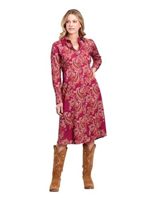 Roper Western Dress Womens L/S Mid Length Red 03-057-0590-7047 RE