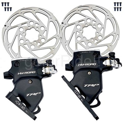 TRP HY/RD Road Hydraulic Flat Mount Disc Brake Caliper Front+Rear Set+rotors 160