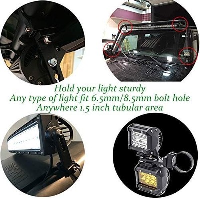 Tube Clamp Mounting Bracket,  Roll Bar Clamps for 1.5 Inch Tube Roll Cage Bull B