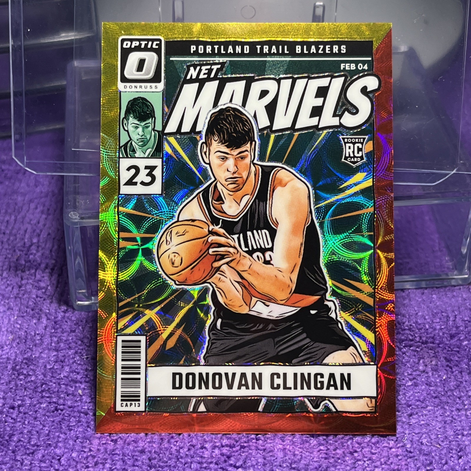 2024-25 Donruss Optic Donovan Clingan Net Marvels RC Red Gold International #/99
