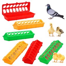 ZHEQOGZH 6 Pieces Plastic Flip Top Bird Small Poultry Feeder Red Green Yellow