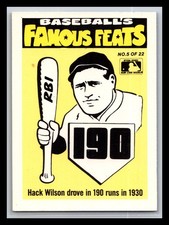 Hack Wilson Cubs 1973 Fleer Official Major League Patches #5 Famous Feats