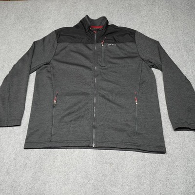ORVIS Jacket Men s Gray Black XL Full Zip Fleece Performance